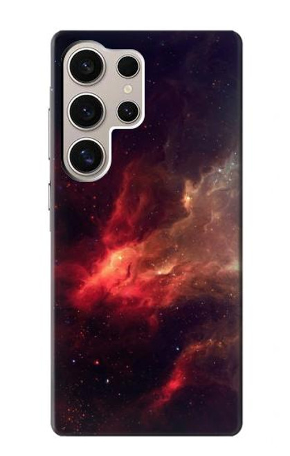 W3897 Red Nebula Space Hülle Schutzhülle Taschen und Leder Flip für Samsung Galaxy S24 Ultra
