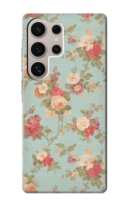 W3910 Vintage Rose Hülle Schutzhülle Taschen und Leder Flip für Samsung Galaxy S24 Ultra