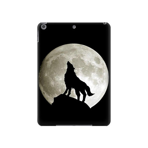 W1981 Wolf Howling at The Moon Tablet Hülle Schutzhülle Taschen für iPad 10.2 (2021,2020,2019), iPad 9 8 7