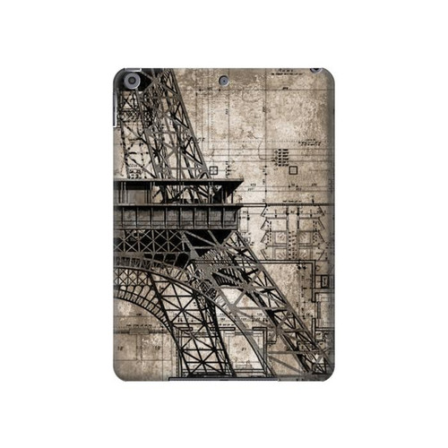 W3416 Eiffel Tower Blueprint Tablet Hülle Schutzhülle Taschen für iPad 10.2 (2021,2020,2019), iPad 9 8 7