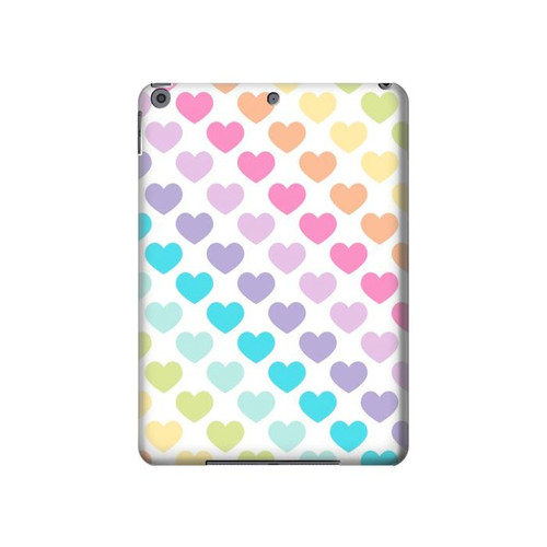W3499 Colorful Heart Pattern Tablet Hülle Schutzhülle Taschen für iPad 10.2 (2021,2020,2019), iPad 9 8 7