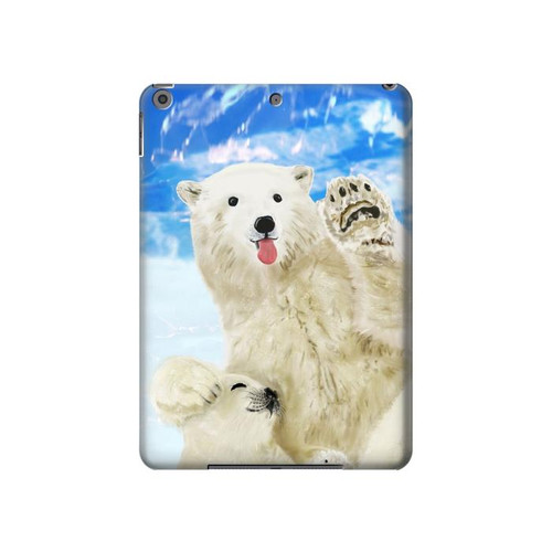W3794 Arctic Polar Bear and Seal Paint Tablet Hülle Schutzhülle Taschen für iPad 10.2 (2021,2020,2019), iPad 9 8 7