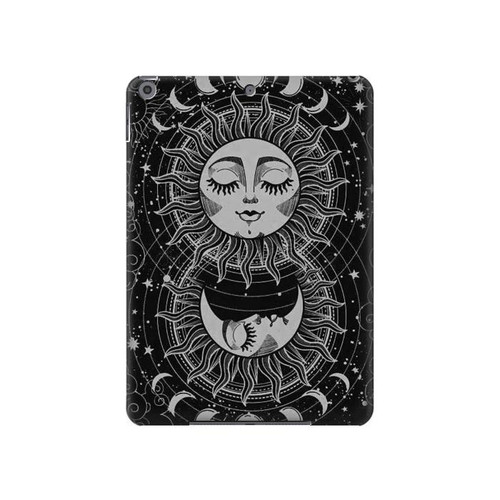 W3854 Mystical Sun Face Crescent Moon Tablet Hülle Schutzhülle Taschen für iPad 10.2 (2021,2020,2019), iPad 9 8 7