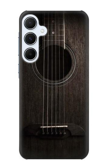 W3834 Old Woods Black Guitar Hülle Schutzhülle Taschen und Leder Flip für Samsung Galaxy A55 5G