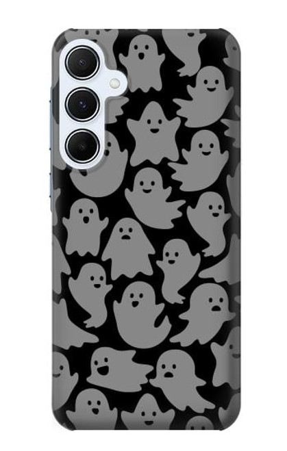 W3835 Cute Ghost Pattern Hülle Schutzhülle Taschen und Leder Flip für Samsung Galaxy A55 5G