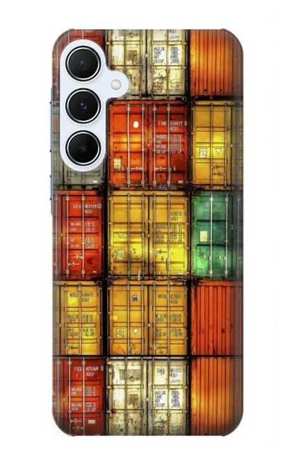 W3861 Colorful Container Block Hülle Schutzhülle Taschen und Leder Flip für Samsung Galaxy A55 5G