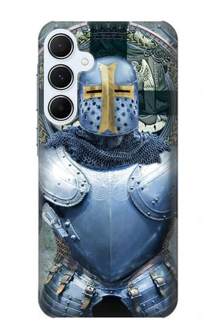 W3864 Medieval Templar Heavy Armor Knight Hülle Schutzhülle Taschen und Leder Flip für Samsung Galaxy A55 5G