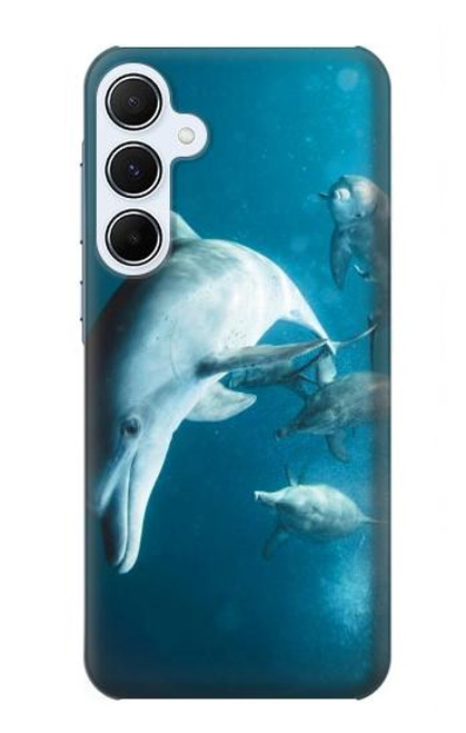 W3878 Dolphin Hülle Schutzhülle Taschen und Leder Flip für Samsung Galaxy A55 5G
