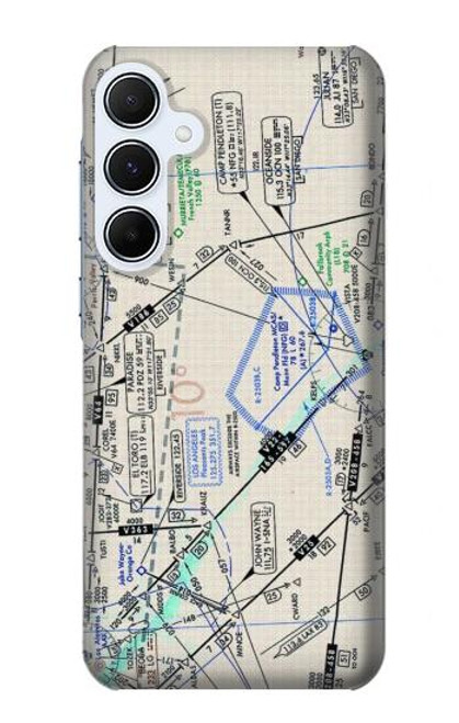 W3882 Flying Enroute Chart Hülle Schutzhülle Taschen und Leder Flip für Samsung Galaxy A55 5G
