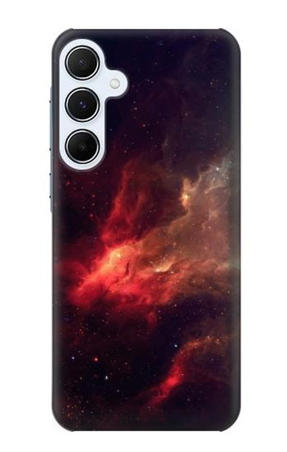 W3897 Red Nebula Space Hülle Schutzhülle Taschen und Leder Flip für Samsung Galaxy A55 5G