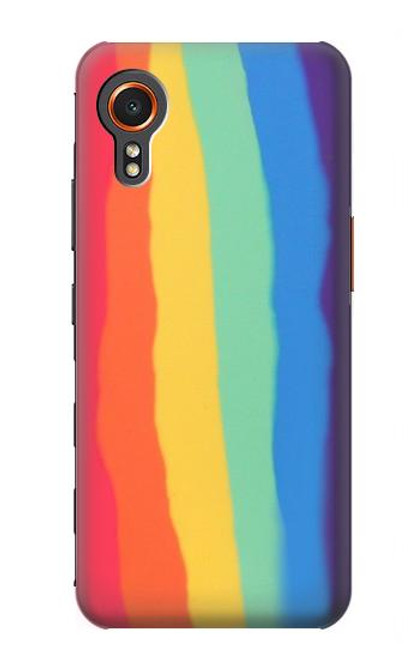 W3799 Cute Vertical Watercolor Rainbow Hülle Schutzhülle Taschen und Leder Flip für Samsung Galaxy Xcover7