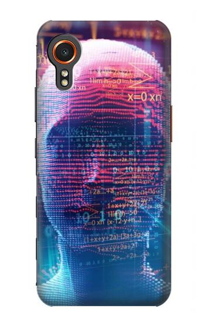 W3800 Digital Human Face Hülle Schutzhülle Taschen und Leder Flip für Samsung Galaxy Xcover7