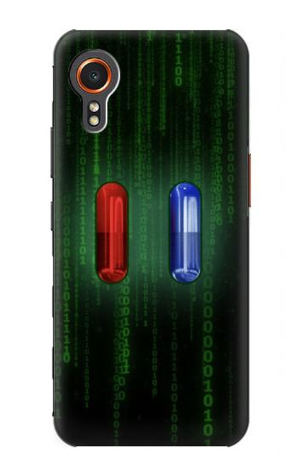 W3816 Red Pill Blue Pill Capsule Hülle Schutzhülle Taschen und Leder Flip für Samsung Galaxy Xcover7