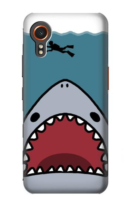 W3825 Cartoon Shark Sea Diving Hülle Schutzhülle Taschen und Leder Flip für Samsung Galaxy Xcover7