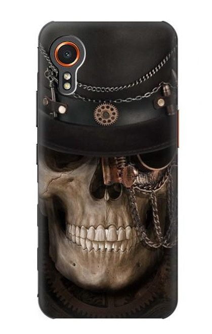 W3852 Steampunk Skull Hülle Schutzhülle Taschen und Leder Flip für Samsung Galaxy Xcover7