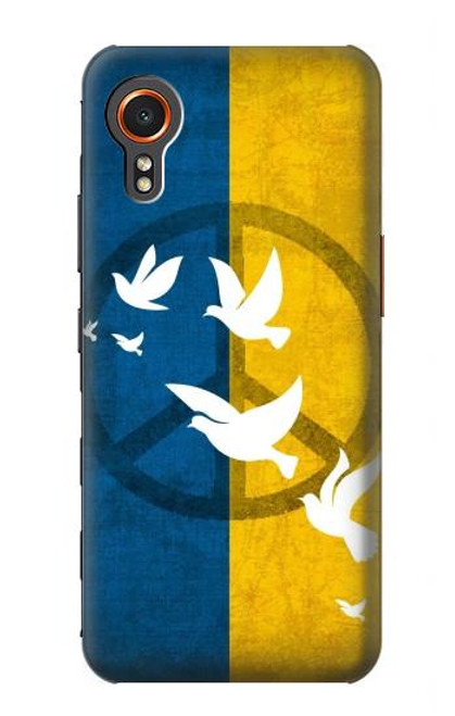 W3857 Peace Dove Ukraine Flag Hülle Schutzhülle Taschen und Leder Flip für Samsung Galaxy Xcover7
