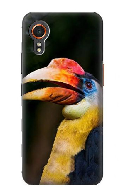 W3876 Colorful Hornbill Hülle Schutzhülle Taschen und Leder Flip für Samsung Galaxy Xcover7