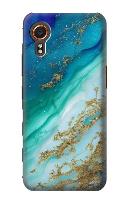 W3920 Abstract Ocean Blue Color Mixed Emerald Hülle Schutzhülle Taschen und Leder Flip für Samsung Galaxy Xcover7