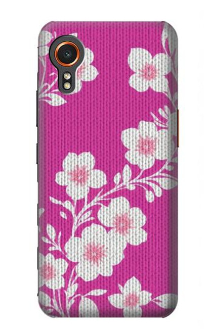 W3924 Cherry Blossom Pink Background Hülle Schutzhülle Taschen und Leder Flip für Samsung Galaxy Xcover7