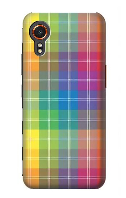 W3942 LGBTQ Rainbow Plaid Tartan Hülle Schutzhülle Taschen und Leder Flip für Samsung Galaxy Xcover7