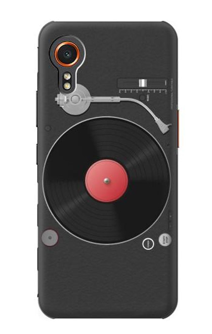 W3952 Turntable Vinyl Record Player Graphic Hülle Schutzhülle Taschen und Leder Flip für Samsung Galaxy Xcover7