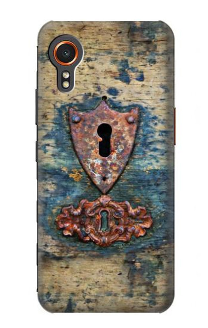 W3955 Vintage Keyhole Weather Door Hülle Schutzhülle Taschen und Leder Flip für Samsung Galaxy Xcover7