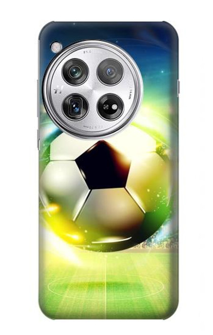 W3844 Glowing Football Soccer Ball Hülle Schutzhülle Taschen und Leder Flip für OnePlus 12