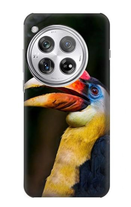 W3876 Colorful Hornbill Hülle Schutzhülle Taschen und Leder Flip für OnePlus 12