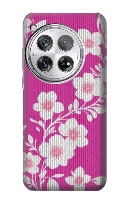 W3924 Cherry Blossom Pink Background Hülle Schutzhülle Taschen und Leder Flip für OnePlus 12