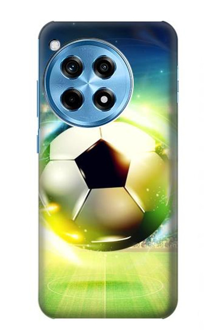 W3844 Glowing Football Soccer Ball Hülle Schutzhülle Taschen und Leder Flip für OnePlus 12R