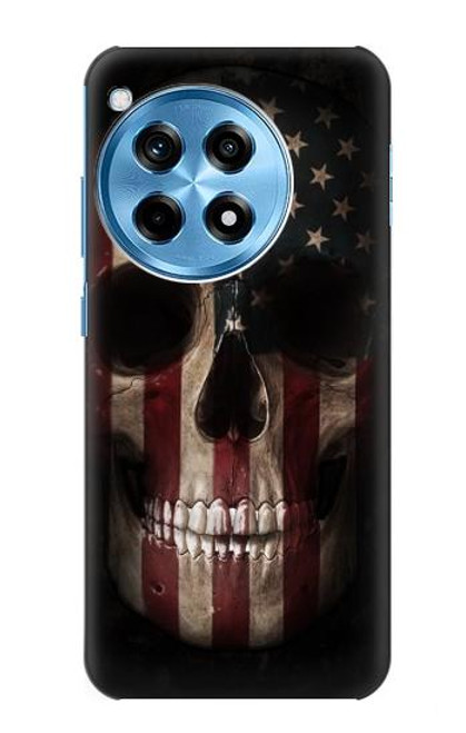 W3850 American Flag Skull Hülle Schutzhülle Taschen und Leder Flip für OnePlus 12R
