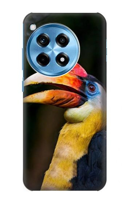 W3876 Colorful Hornbill Hülle Schutzhülle Taschen und Leder Flip für OnePlus 12R