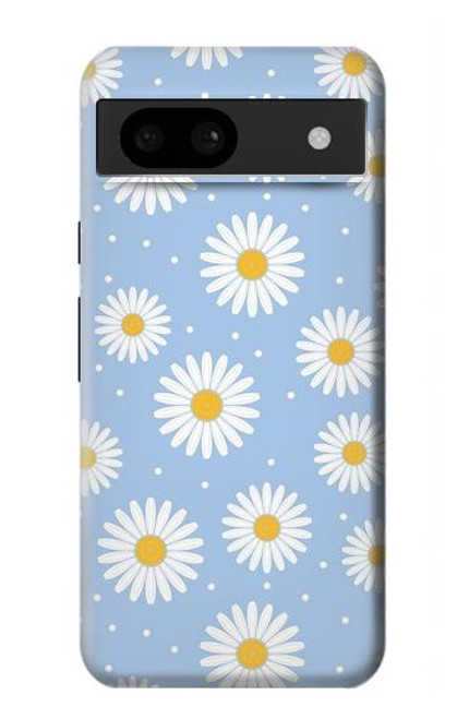 W3681 Daisy Flowers Pattern Hülle Schutzhülle Taschen und Leder Flip für Google Pixel 8a