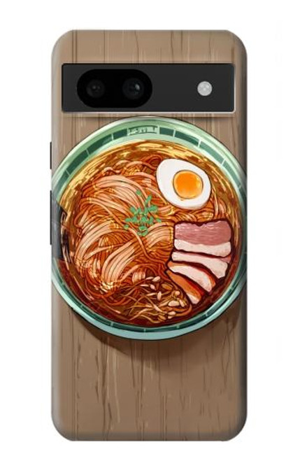 W3756 Ramen Noodles Hülle Schutzhülle Taschen und Leder Flip für Google Pixel 8a