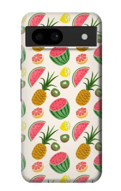 W3883 Fruit Pattern Hülle Schutzhülle Taschen und Leder Flip für Google Pixel 8a