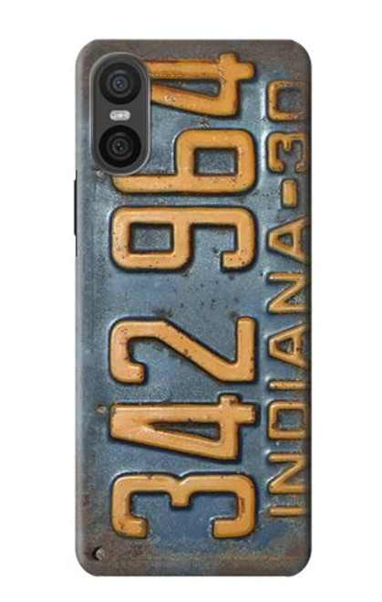 W3750 Vintage Vehicle Registration Plate Hülle Schutzhülle Taschen und Leder Flip für Sony Xperia 10 VI