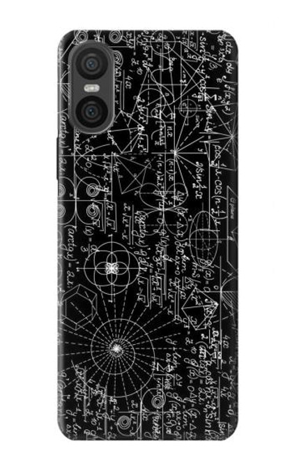 W3808 Mathematics Blackboard Hülle Schutzhülle Taschen und Leder Flip für Sony Xperia 10 VI