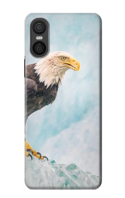 W3843 Bald Eagle On Ice Hülle Schutzhülle Taschen und Leder Flip für Sony Xperia 10 VI