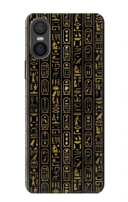 W3869 Ancient Egyptian Hieroglyphic Hülle Schutzhülle Taschen und Leder Flip für Sony Xperia 10 VI