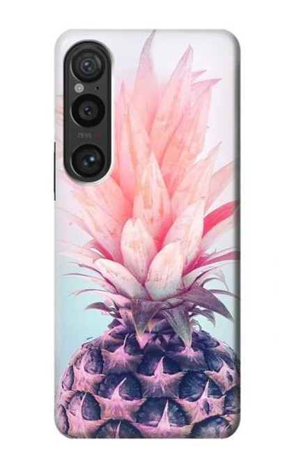 W3711 Pink Pineapple Hülle Schutzhülle Taschen und Leder Flip für Sony Xperia 1 VI