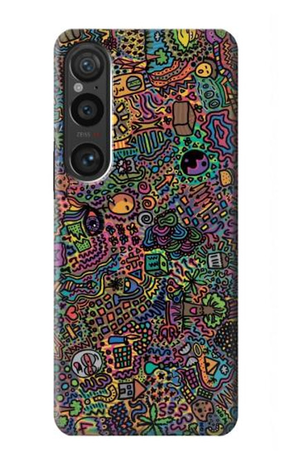 W3815 Psychedelic Art Hülle Schutzhülle Taschen und Leder Flip für Sony Xperia 1 VI