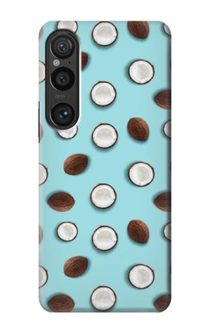 W3860 Coconut Dot Pattern Hülle Schutzhülle Taschen und Leder Flip für Sony Xperia 1 VI