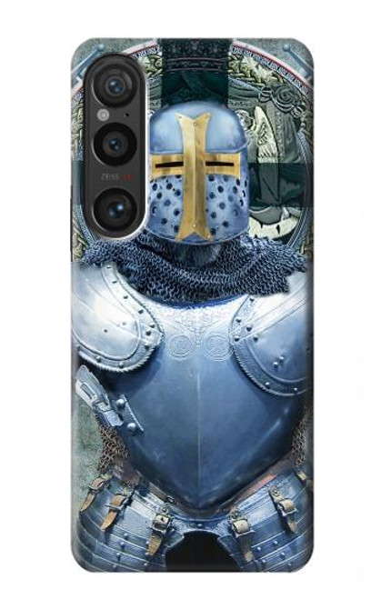 W3864 Medieval Templar Heavy Armor Knight Hülle Schutzhülle Taschen und Leder Flip für Sony Xperia 1 VI