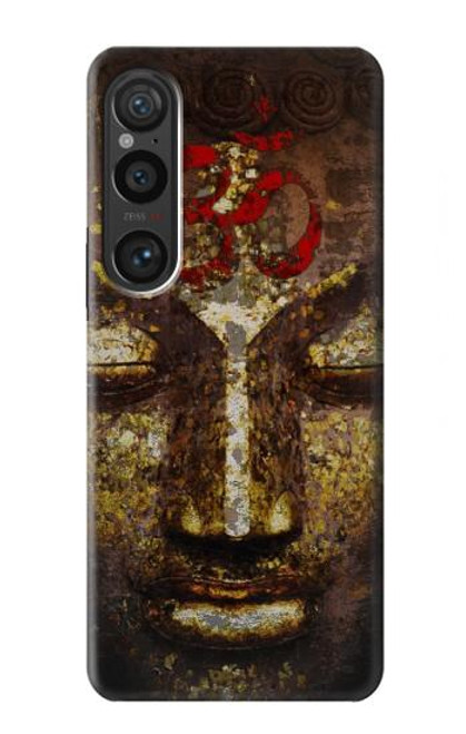 W3874 Buddha Face Ohm Symbol Hülle Schutzhülle Taschen und Leder Flip für Sony Xperia 1 VI