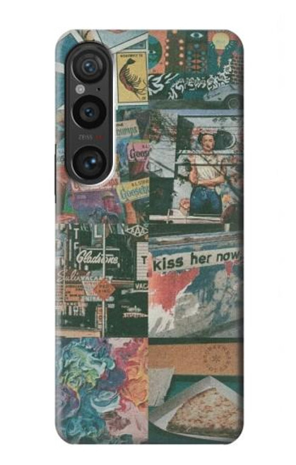 W3909 Vintage Poster Hülle Schutzhülle Taschen und Leder Flip für Sony Xperia 1 VI