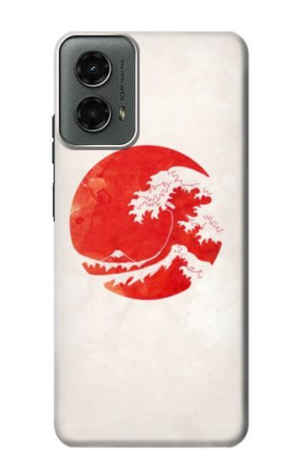 W3237 Waves Japan Flag Hülle Schutzhülle Taschen und Leder Flip für Motorola Moto G 5G (2024)