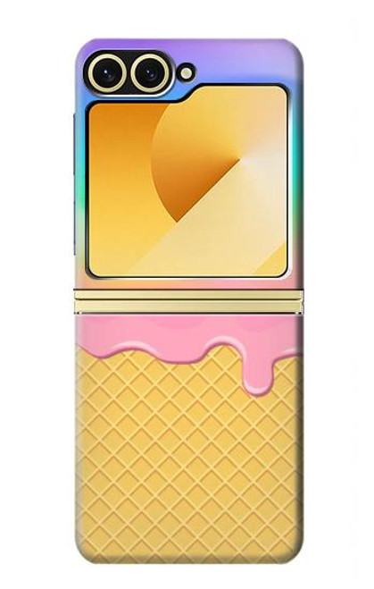 W3939 Ice Cream Cute Smile Hülle Schutzhülle Taschen und Leder Flip für Samsung Galaxy Z Flip 6