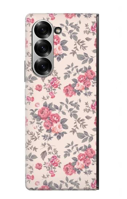 W3095 Vintage Rose Pattern Hülle Schutzhülle Taschen und Leder Flip für Samsung Galaxy Z Fold 6