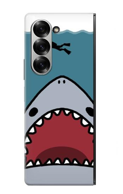 W3825 Cartoon Shark Sea Diving Hülle Schutzhülle Taschen und Leder Flip für Samsung Galaxy Z Fold 6