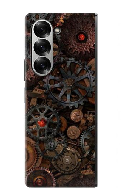 W3884 Steampunk Mechanical Gears Hülle Schutzhülle Taschen und Leder Flip für Samsung Galaxy Z Fold 6